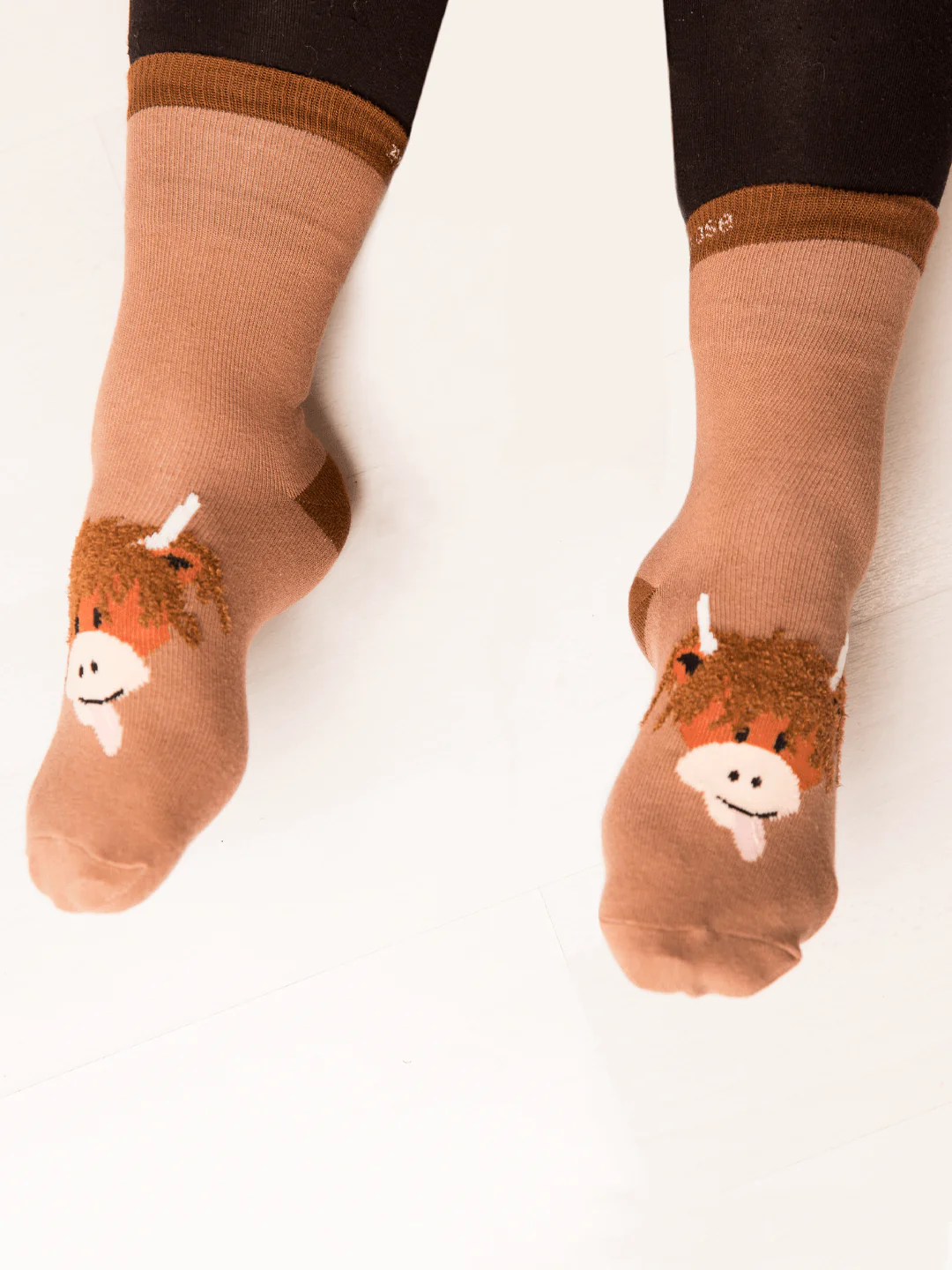 Neutral Highland Cow Socks - Image 3
