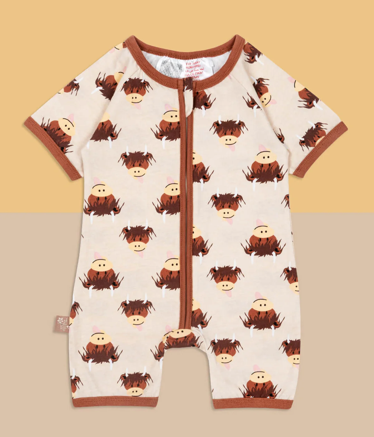 Neutral Highland Cow Summer Romper Playsuit - Image 7