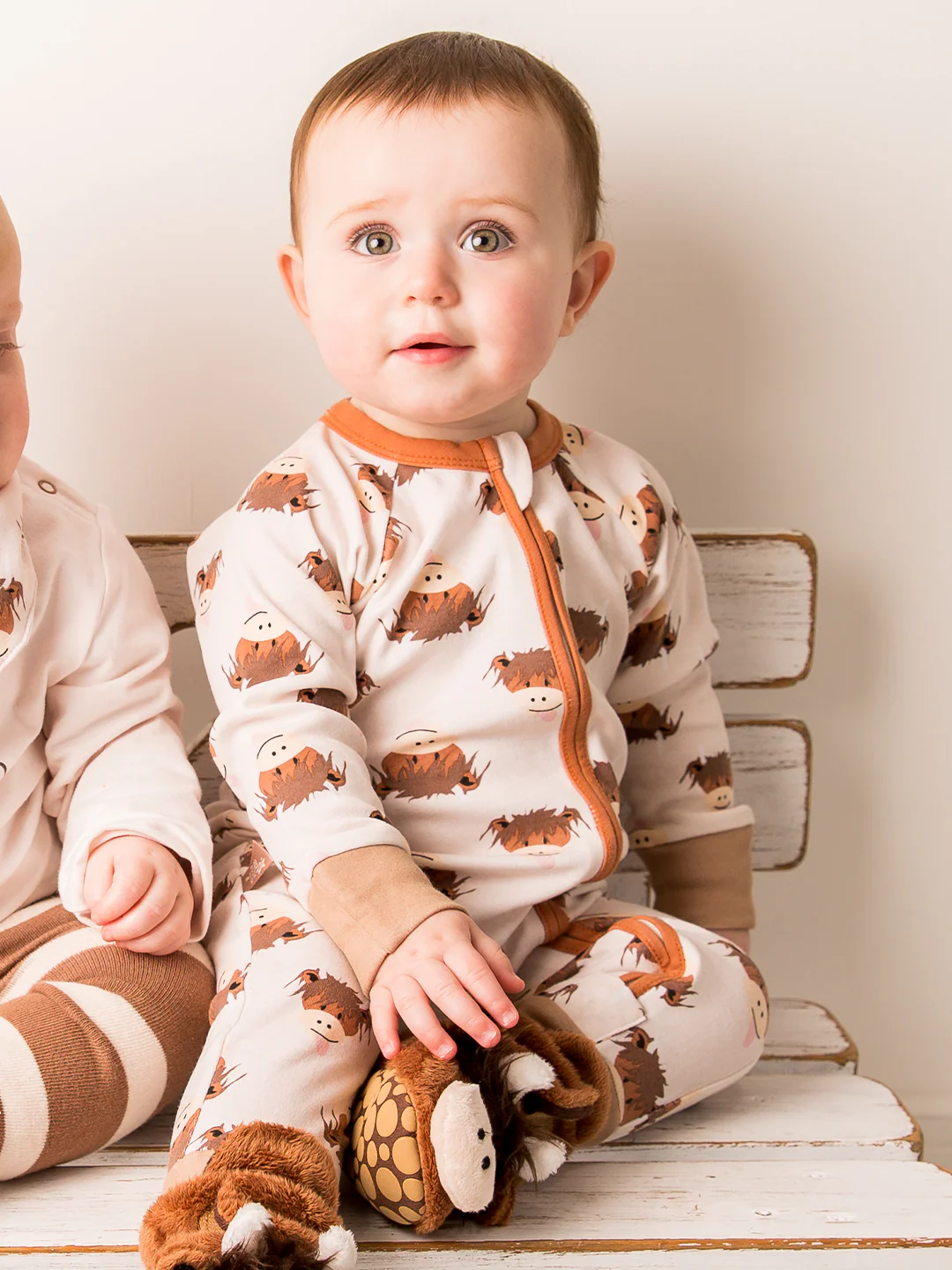 Neutral Highland Cow Romper Playsuit - Image 5