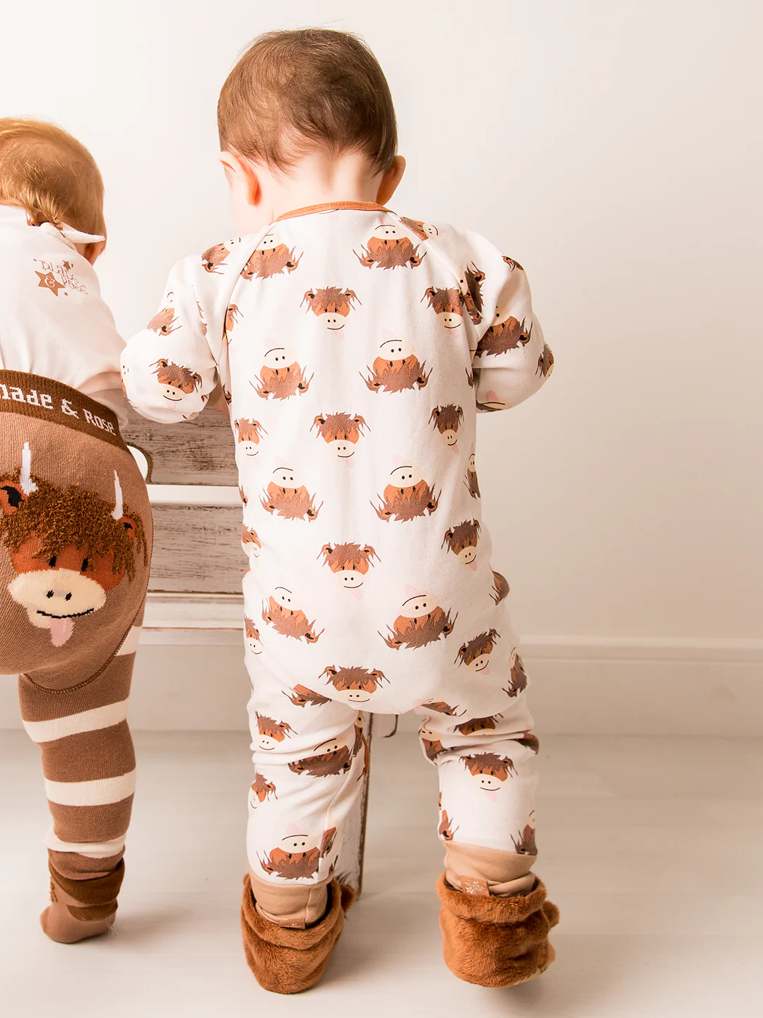 Neutral Highland Cow Romper Playsuit - Image 6